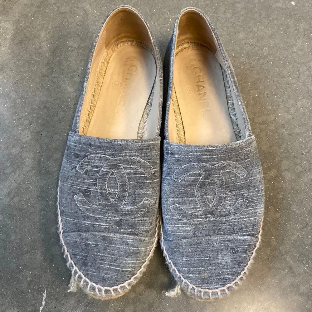 Chanel espadrilles light chambray 38